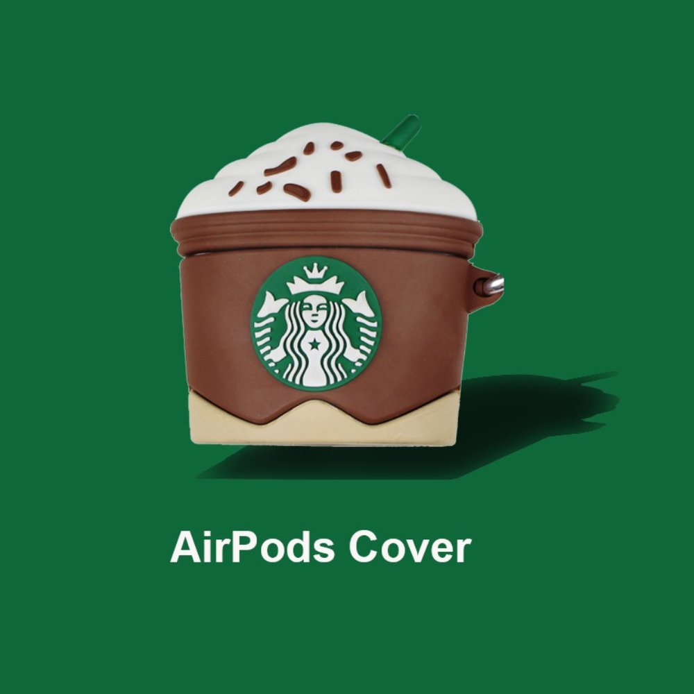 3D Design Silicon STARBUCKS Airpod Case GEN 1&2 , 3 , PRO with KEYRING